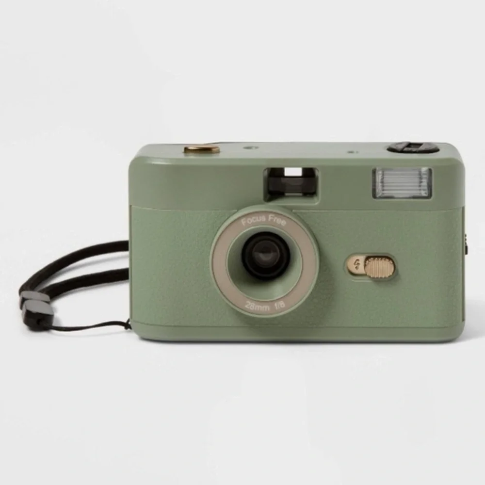 New Sage Green Reusable Camera Heyday 35MM Camera Built-in Flash Film Camera NIB